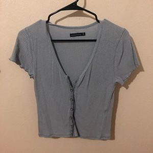 Baby blue button up top